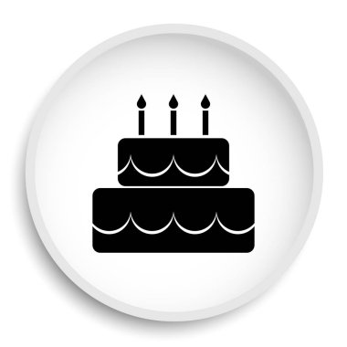 Pasta simgesi. Pasta Web sitesi düğmesini beyaz arka plan üzerinde. 