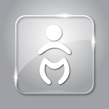 Bebek simgesi. Gri arka plan şeffaf Internet düğmesini