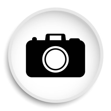 Fotoğraf kamera simgesi. Fotoğraf kamera web sitesi düğmesini beyaz arka plan üzerinde.