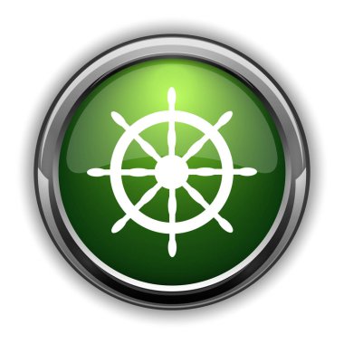 Deniz tekerlek simgesi. Beyaz arka plan deniz tekerlek Web sitesi düğmesini