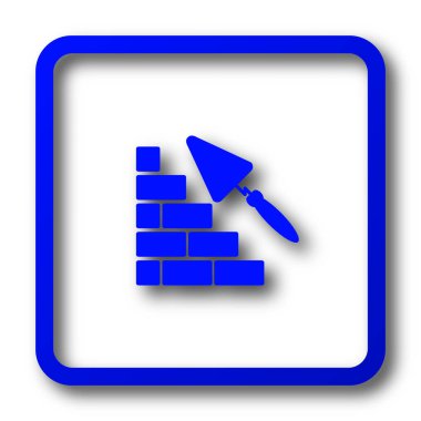 Bina duvar simgesi. Beyaz arka planda Bina duvar Web sitesi düğmesini.