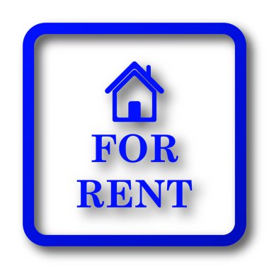 Kira simgesi. Kiralık beyaz arka plan üzerinde Web sitesi düğmesini.