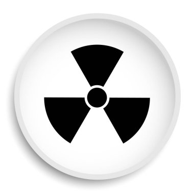 Radyasyon simgesi. Beyaz arka plan üzerinde Internet düğmesi