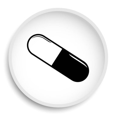 Hap simgesi. Hap Web sitesi düğmesini beyaz arka plan üzerinde. 