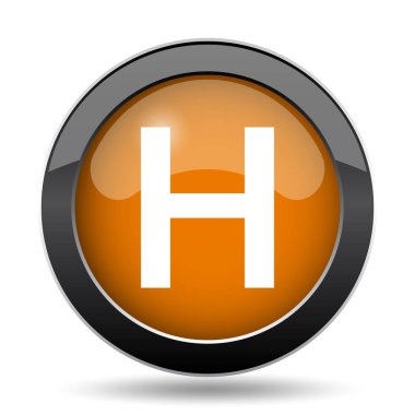 Hastane simgesi. Hastane Web sitesi düğmesini beyaz arka plan üzerinde