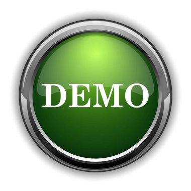 Demo simgesi. Beyaz arka plan üzerinde demo web sitesi düğmesini