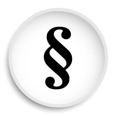 Paragraf simgesi. Paragraf Web sitesi düğmesini beyaz arka plan üzerinde.  