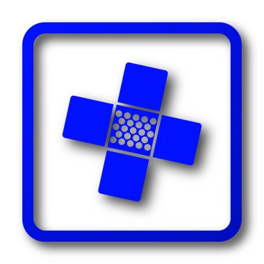 Tıbbi yama simge. Beyaz arka plan üzerinde tıbbi yama web sitesi düğmesini.