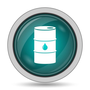 Petrol varil kutsal kişilerin resmi, beyaz arka plan üzerinde Web sitesi düğmesini