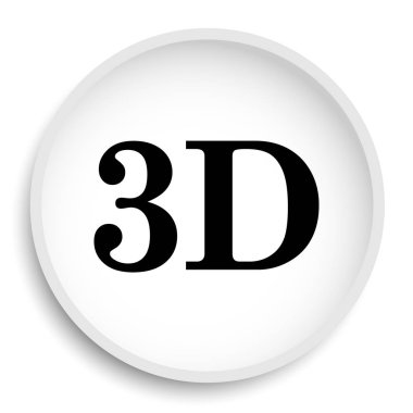 3D simgesi. Beyaz arka plan üzerinde 3D web sitesi düğmesini.