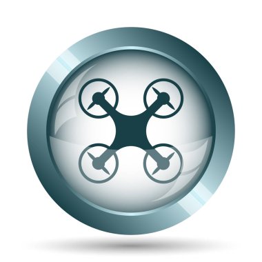 Drone simgesi. Beyaz arka plan üzerinde Internet düğmesi.