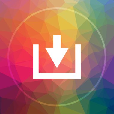 Simgesini indirin. Düşük poli arka plan üzerinde Web sitesi düğmesini indir