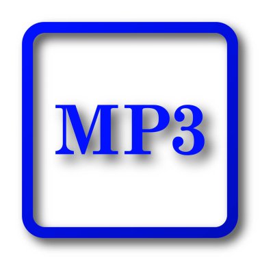 MP3 simgesi. Beyaz arka planda MP3 Web sitesi düğmesini.