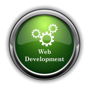 Web geliştirme simgesi. Beyaz arka plan Web geliştirme web sitesi düğmesine
