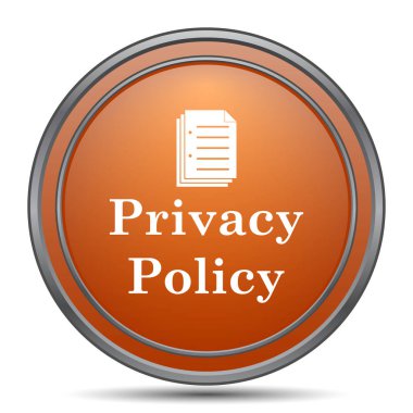 Gizlilik ilkesi simgesi. Beyaz arka plan turuncu internet düğme