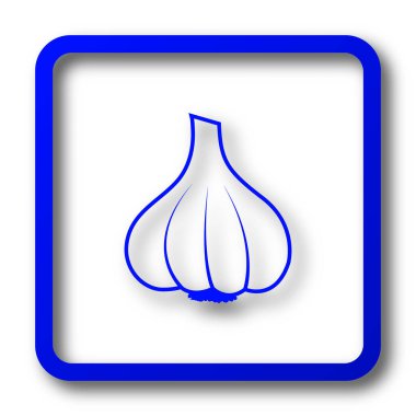 Sarımsak simgesi. Beyaz arka planda sarımsak Web sitesi düğmesini.