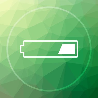 1 üçüncü bir batarya kutsal kişilerin resmi. 1 üçüncü þarj edilmiþ Web sitesi düğmesini yeşil düşük poli arka plan üzerinde