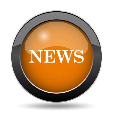 Haber simgesi. Beyaz arka plan üzerinde haber web sitesi düğmesini