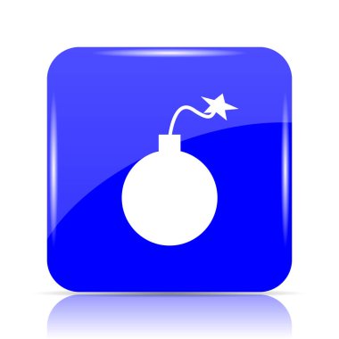 Bomba mavi kutsal kişilerin resmi web sitesi düğme beyaz arka plan üzerinde