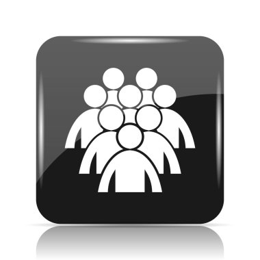 İnsanlar simge grubu. Beyaz arka plan üzerinde Internet düğmesi