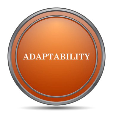 Adaptasyon simgesi. Beyaz arka plan turuncu internet düğme