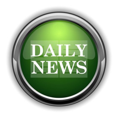 Günlük haber simgesi. Beyaz arka plan üzerinde günlük haber web sitesi düğmesini