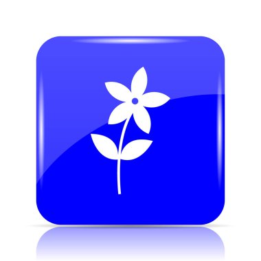 Çiçek mavi kutsal kişilerin resmi web sitesi düğme beyaz arka plan üzerinde