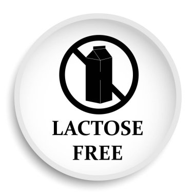 Laktoz ücretsiz simge. Laktoz ücretsiz web sitesi düğmesi beyaz arka plan üzerinde. 