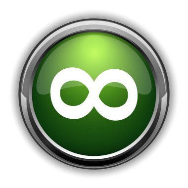 Sonsuzluk işareti simgesi. Beyaz arka plan üzerinde sonsuzluk işareti Web sitesi düğmesini