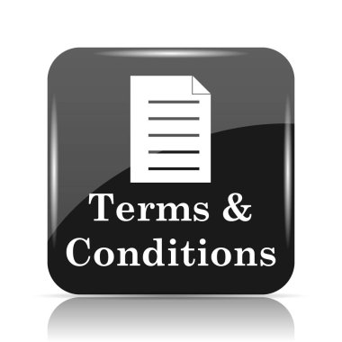 Şartlar ve koşullar simgesi. Beyaz arka plan üzerinde Internet düğmesi