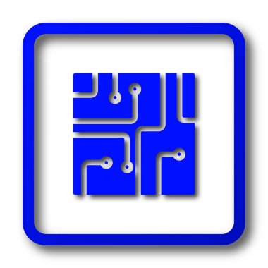 Devre kartı simgesi. Devre kartı Web sitesi düğmesini beyaz arka plan üzerinde.