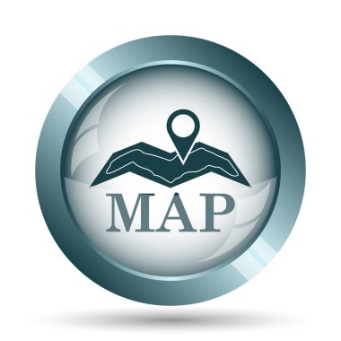 Harita simgesi. Beyaz arka plan üzerinde Internet düğmesi.