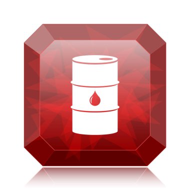 Petrol varil kırmızı kutsal kişilerin resmi web sitesi düğme beyaz arka plan üzerinde