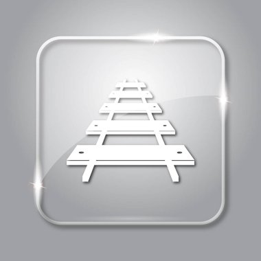 Demiryolu yol simgesi. Gri arka plan şeffaf Internet düğmesini