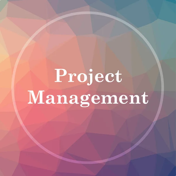 Project management icon. Project management website button on low poly background