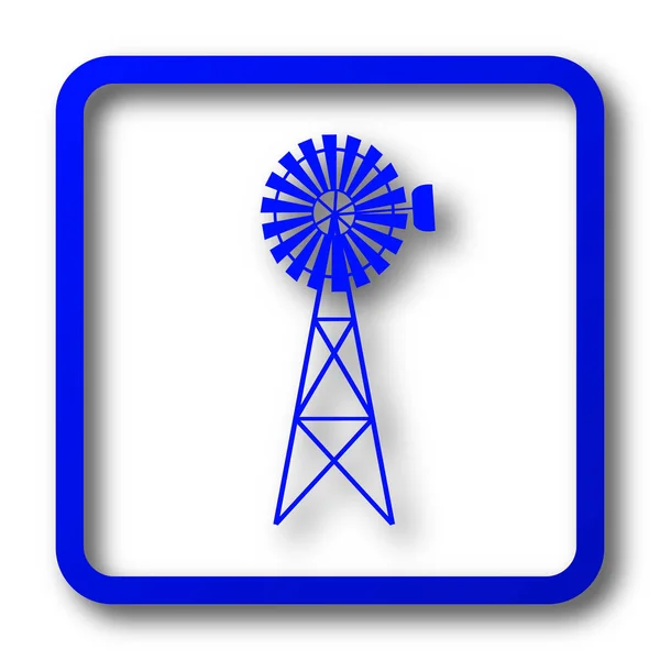 Классический Значок Мельницы Классическая Кнопка Сайта Ветряной Мельницы Белом Фоне — стоковое фото