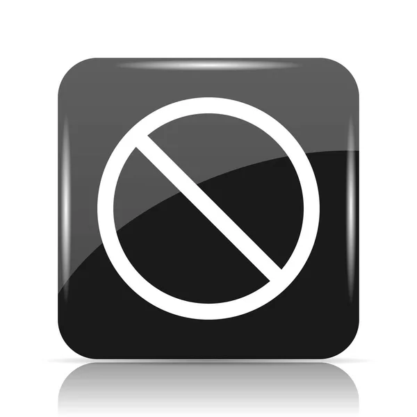 Ícone Proibido Botão Internet Fundo Branco — Fotografia de Stock