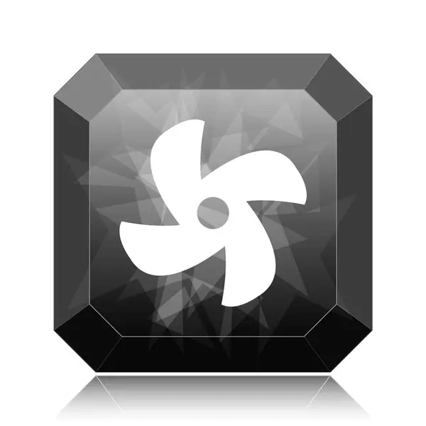 Icono Del Ventilador Botón Del Sitio Web Negro Sobre Fondo —  Fotos de Stock