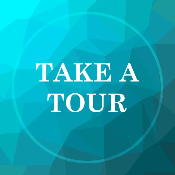 Nehmen Sie Ein Tour Symbol Tour Website Taste Auf Blauem — Stockfoto