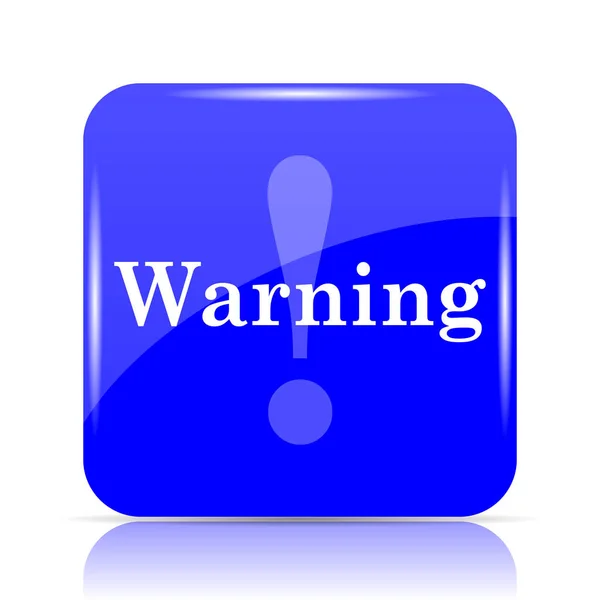 Значок Предупреждения Синяя Кнопка Белом Фоне — стоковое фото