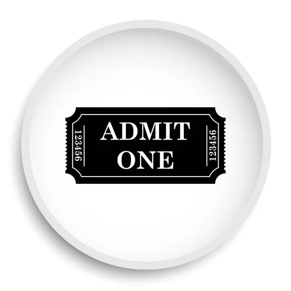 Admin one ticket icon. Admin one ticket website button on white background.