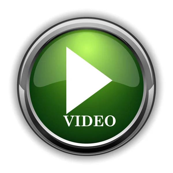 動画再生アイコン 白い背景のウェブサイトのボタンをビデオの再生 — ストック写真