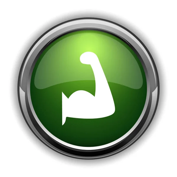Icono Muscular Botón Del Sitio Web Del Músculo Sobre Fondo — Foto de Stock