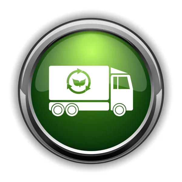 Öko Lkw Ikone Eco Truck Website Button Auf Weißem Hintergrund — Stockfoto