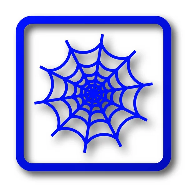 蜘蛛网图标 蜘蛛网站按钮白色背景 — 图库照片