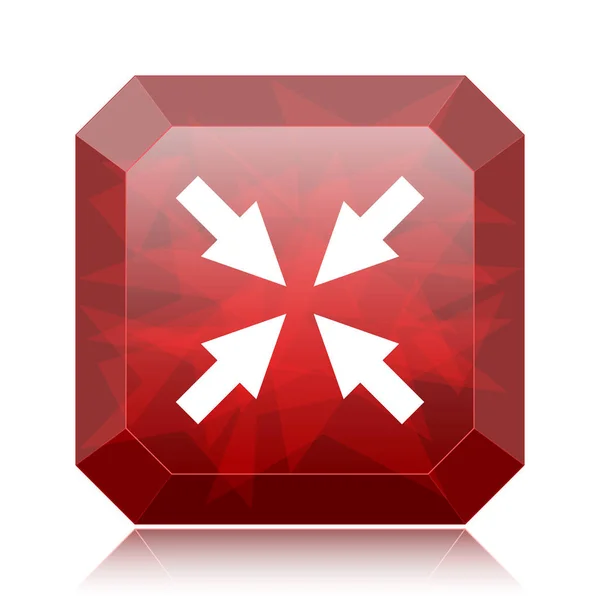 Salir Del Icono Pantalla Completa Botón Rojo Del Sitio Web —  Fotos de Stock