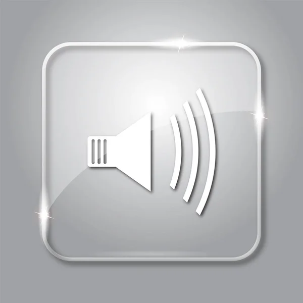 Speaker icon. Transparent internet button on grey background