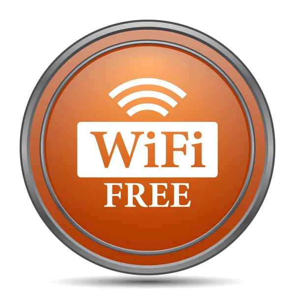 Wifi Free Icon Оранжевая Кнопка Интернета Белом Фоне — стоковое фото