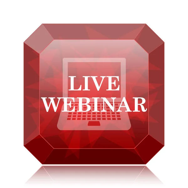 Live Webinar Icon Red Website Button White Background — Stock Photo, Image