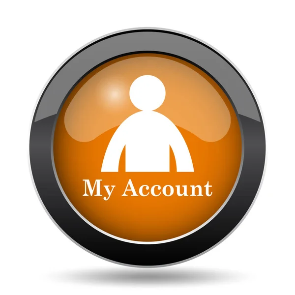 私のアカウントのアイコン 白い背景の上私のアカウントのウェブサイトのボタン — ストック写真